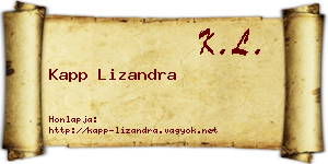 Kapp Lizandra névjegykártya